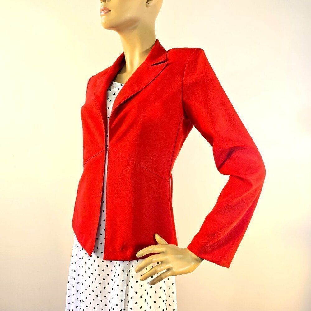 A. BYER True Vintage Womens 1980s Red Blazer Jacket Made In USA